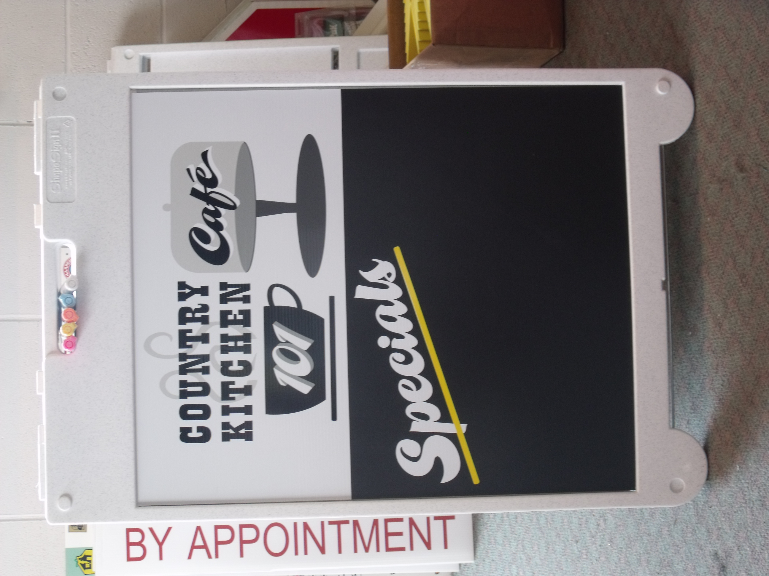 Simpo sign with dry erase Chalk patch